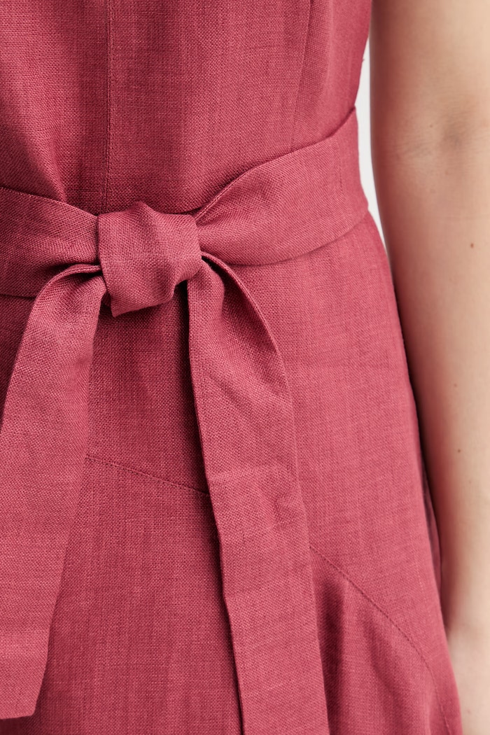 Weekend Max Mara šaty ľanové ESORDIO 2615221052600 burgundské