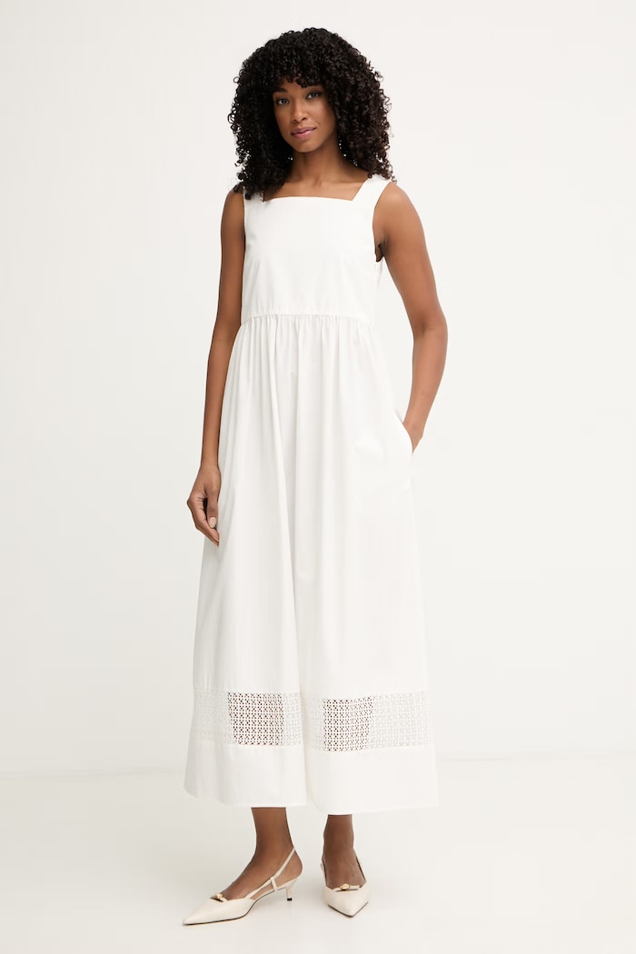 Weekend Max Mara sukienka bawełniana GOLA beżowy 2615221082600