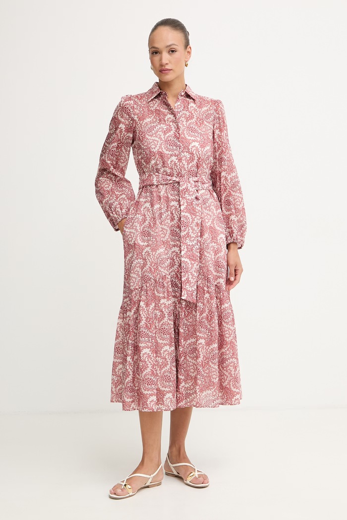 Weekend Max Mara rochie de vară din bumbac OBOLI rosu 2615231022600