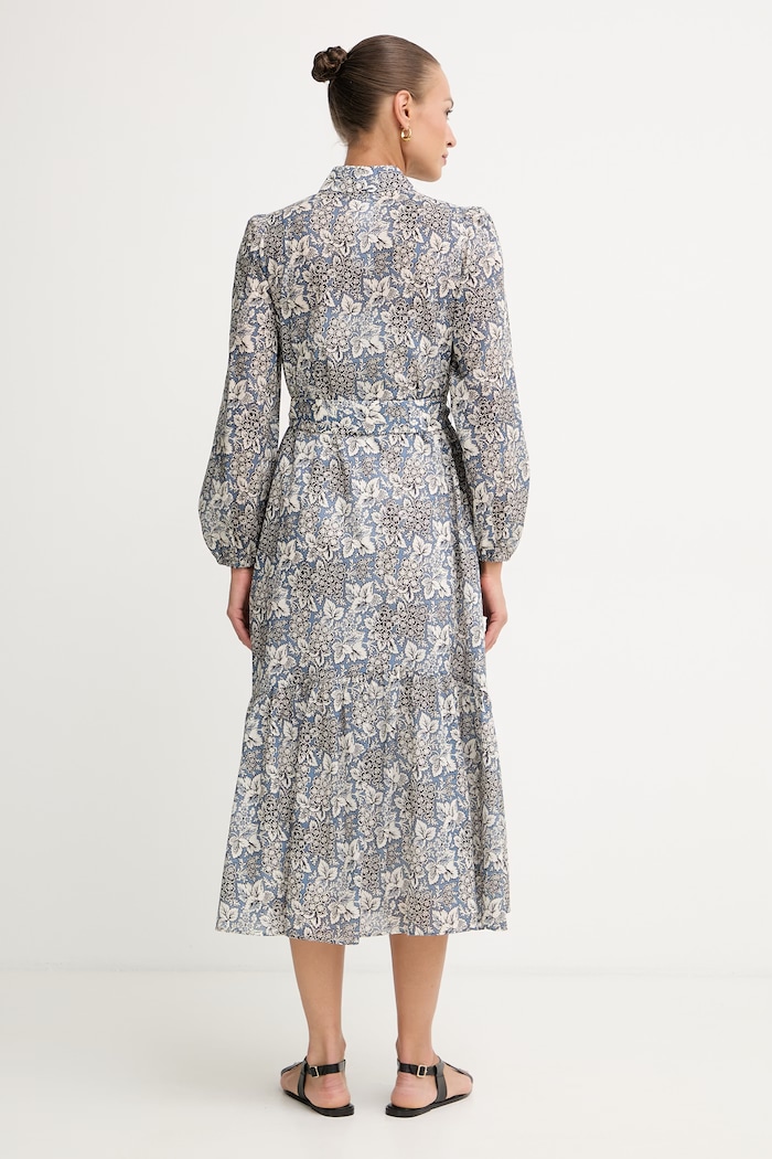 Oblečenie Weekend Max Mara letné šaty bavlnené OBOLI 2615231022600 modrá