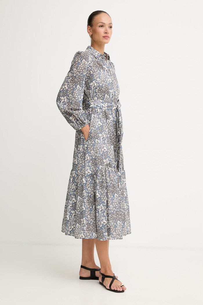 Weekend Max Mara letné šaty bavlnené OBOLI modrá 2615231022600
