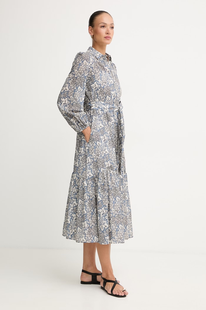 Weekend Max Mara letné šaty bavlnené OBOLI modrá 2615231022600