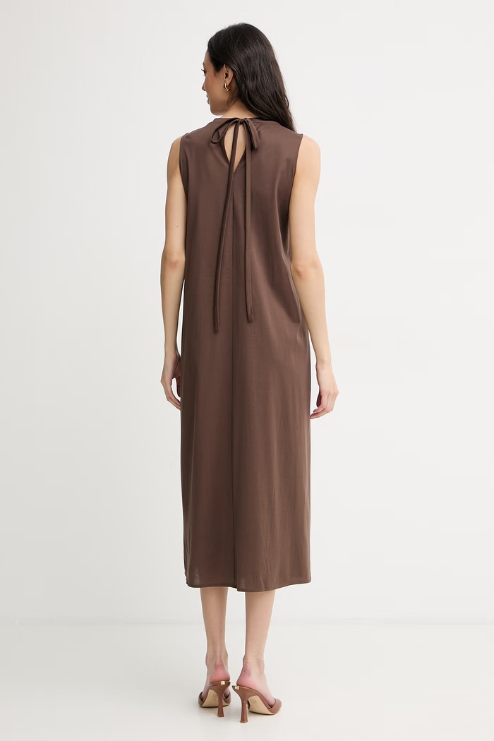 Odzież Weekend Max Mara sukienka letnia bawełniana RICORDO 2615621022600 brązowy