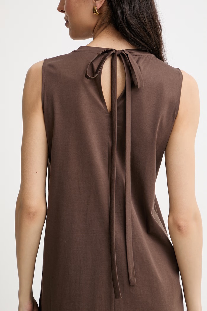 Weekend Max Mara sukienka letnia bawełniana RICORDO 2615621022600 brązowy