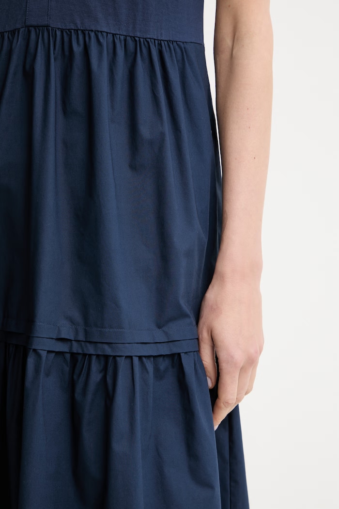 Weekend Max Mara letné šaty bavlnené CAPSULA 2615621032600 tmavomodrá