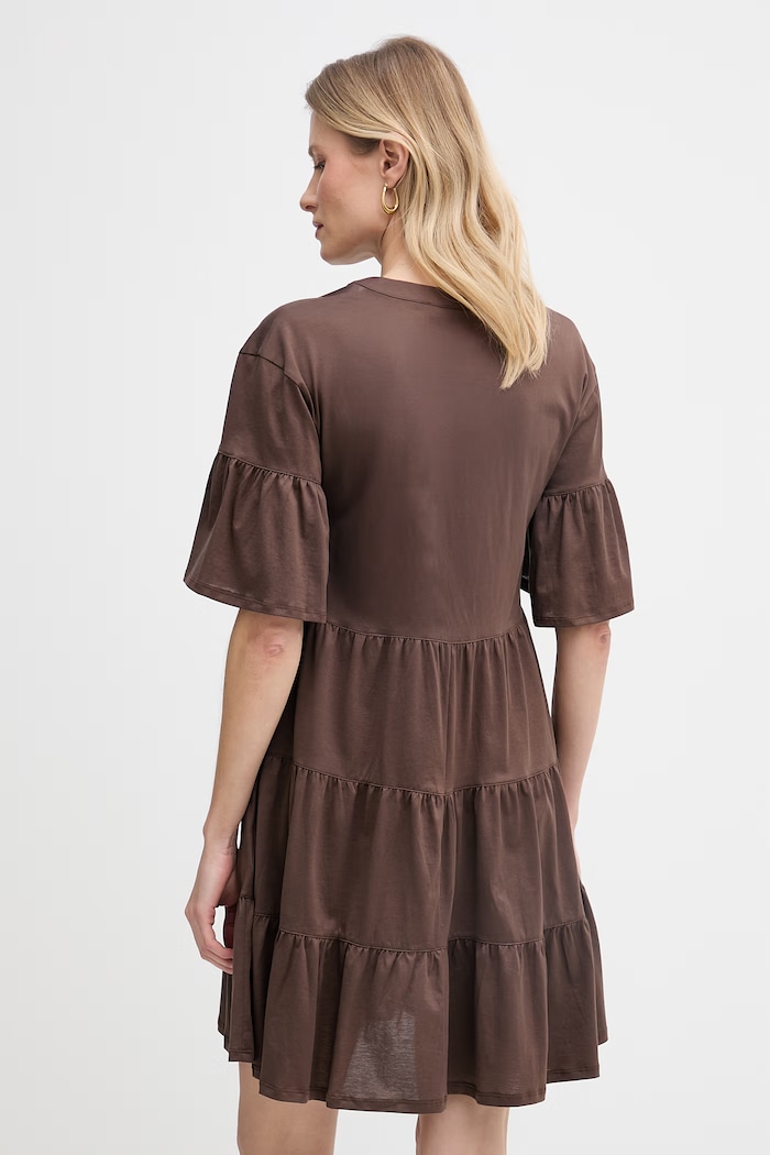 Odzież Weekend Max Mara sukienka letnia bawełniana SAGGINA 2615621042600 brązowy