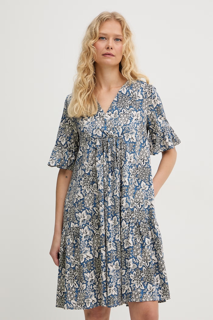 Weekend Max Mara rochie din bumbac FUOCO mini albastru 2615621072600