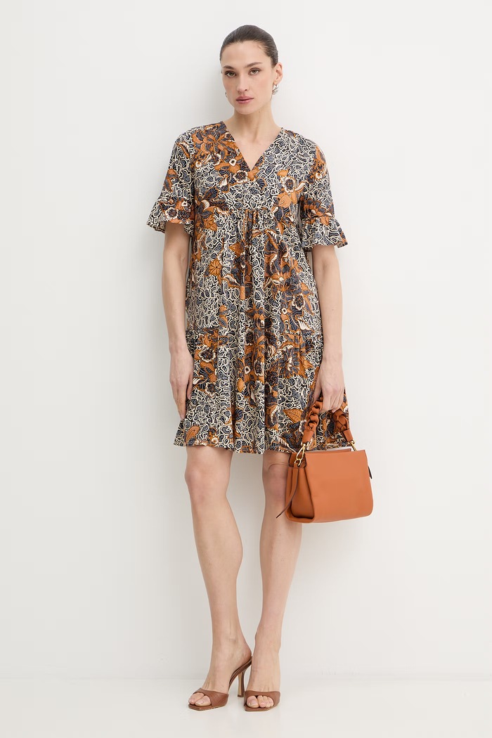 Weekend Max Mara rochie din bumbac FUOCO 2615621072600 bleumarin SS26