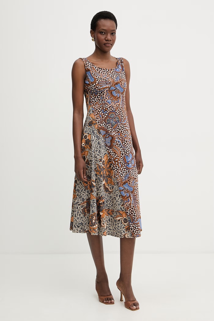 Weekend Max Mara φόρεμα φαρδύ βαμβακερό PAUSA 2615621082600 καφέ SS26