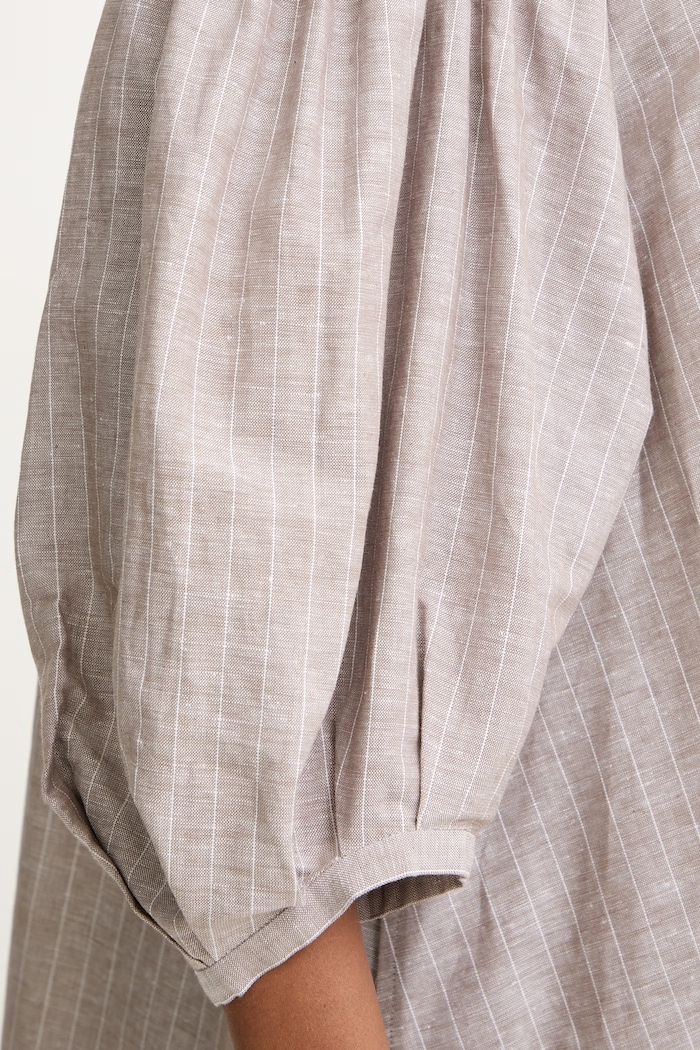 MM by Max Mara sukienka z lnem FUGGITO 2616221038600 brązowy