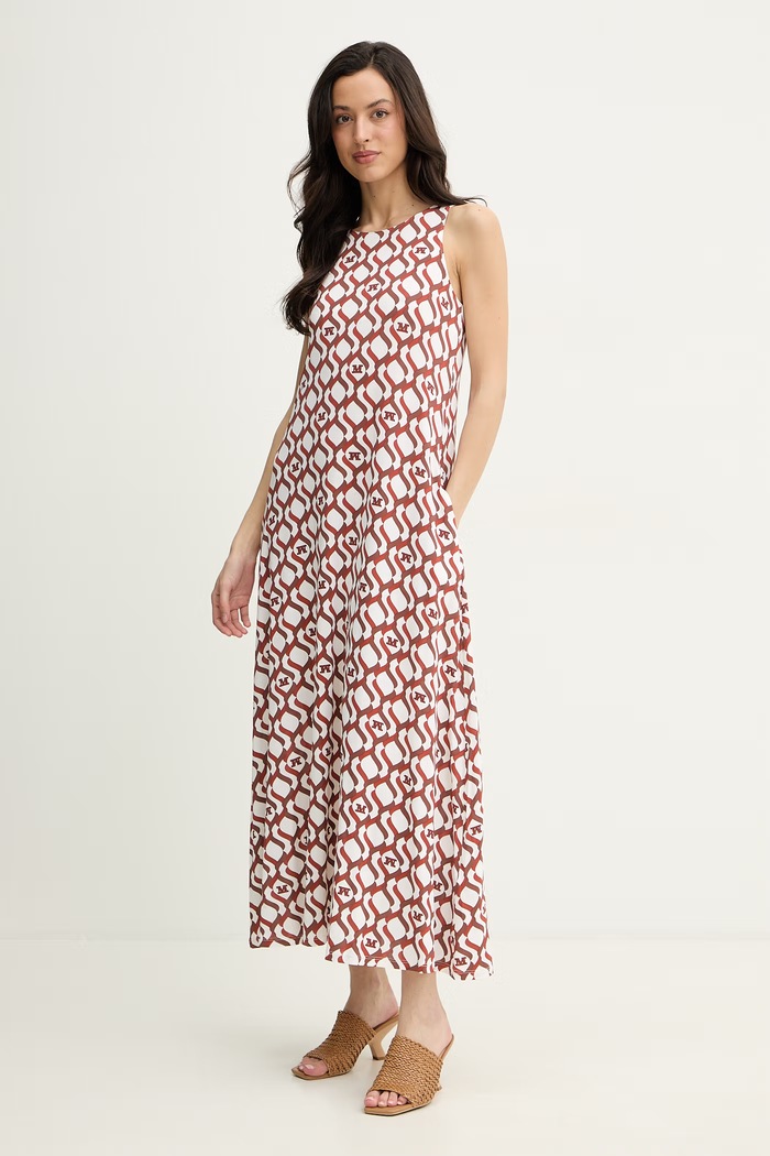 Max Mara Beachwear šaty z viskózy PASTE 2616621069600 bílá SS26