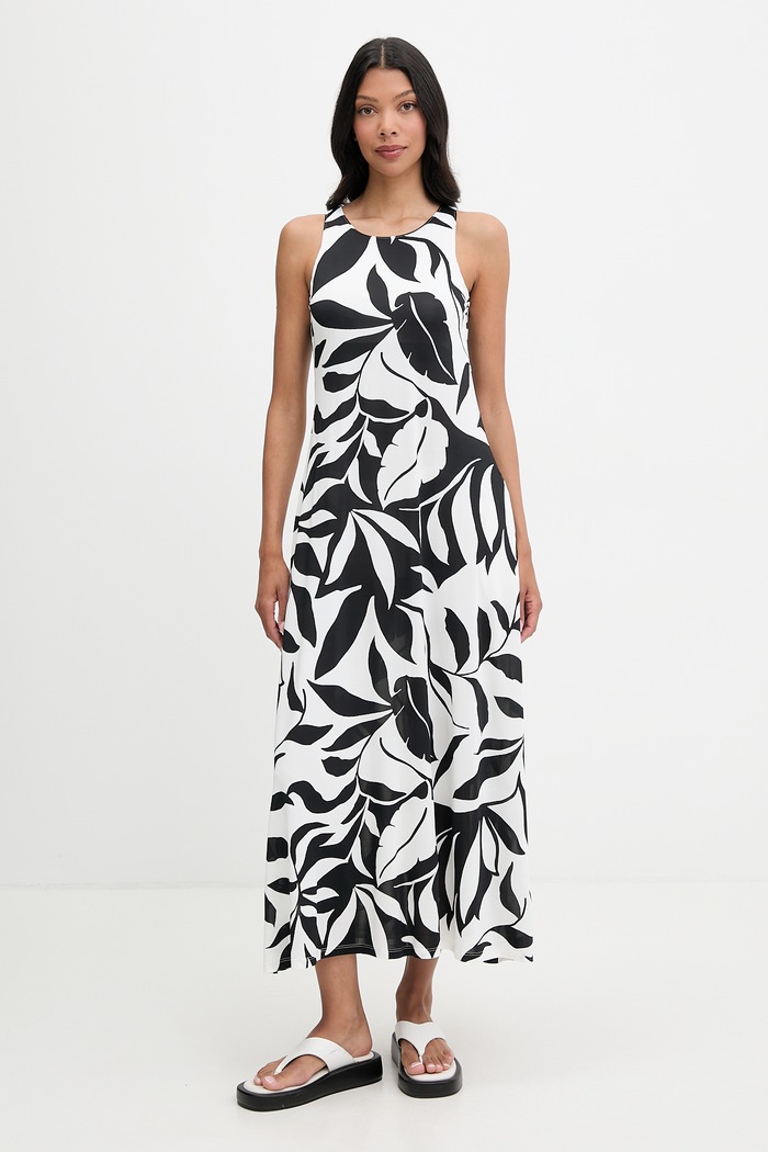 Max Mara Beachwear rochie cu vâscoză PASTE negru 2616621069600