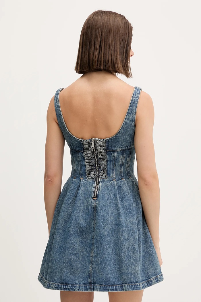 Odzież Tommy Jeans sukienka jeansowa DW0DW22001 niebieski