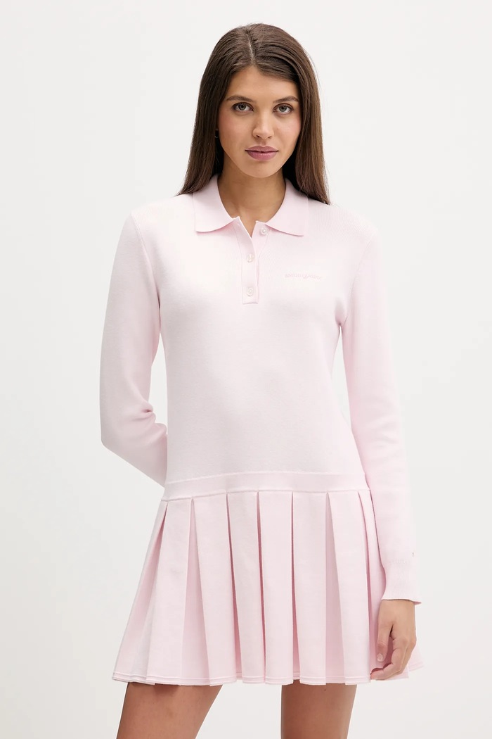 Φόρεμα Tommy Jeans μακρύ ροζ DW0DW22464