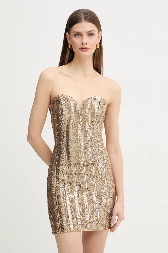 Φόρεμα Marciano by Guess BIANCA απλικέ χρυσαφί 6RGK00.6357A