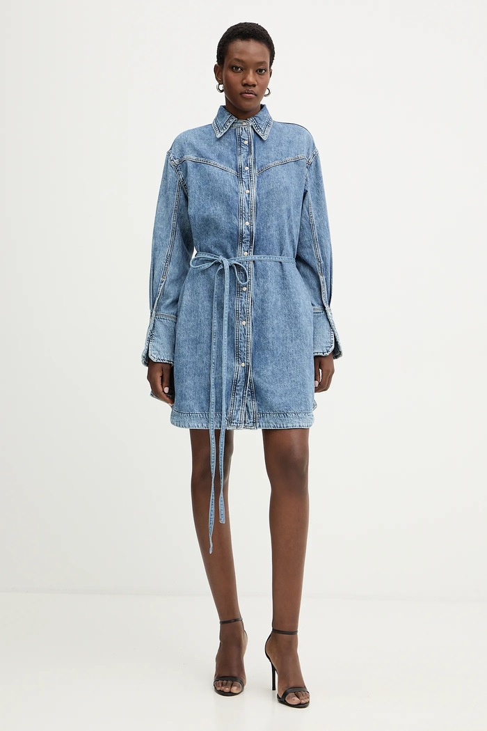 Φόρεμα τζιν BOSS Orange C SHIRTDRESS 50557046 μπλε SS26