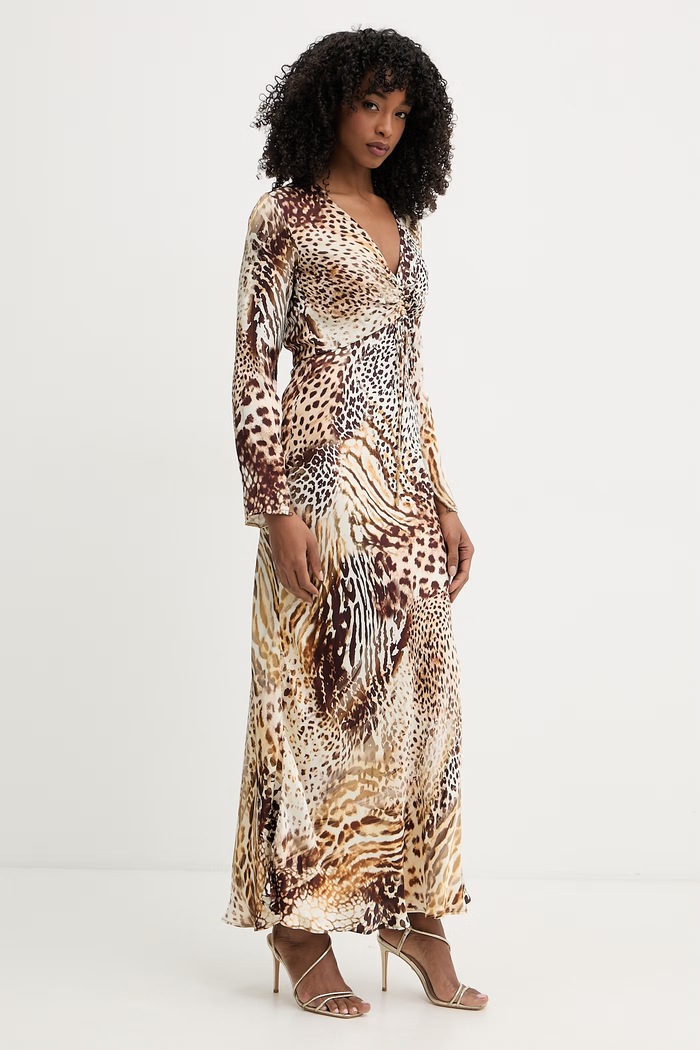 Marciano by Guess šaty z viskózy GWENDA G6GK12.W1780 hnedá SS26