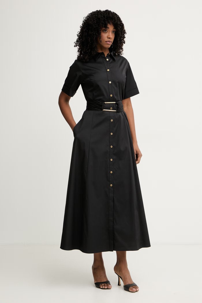 Marciano by Guess sukienka rozkloszowana z bawełną ULLA G6GK44.W1923 czarny SS26