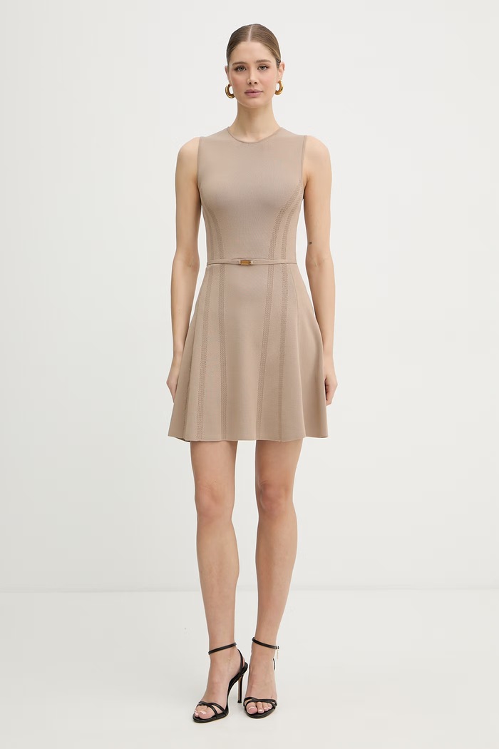Marciano by Guess sukienka rozkloszowana z wiskozą KASHU G6GK65.Z0762 beżowy SS26