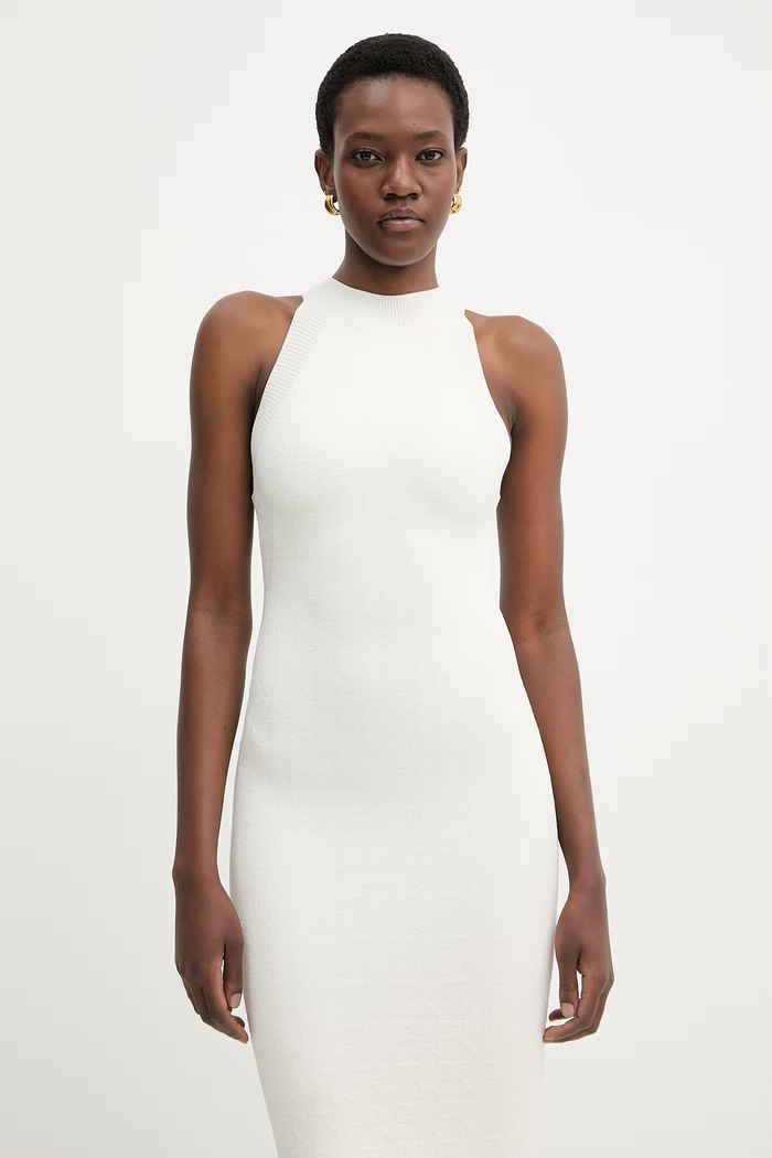 Marciano by Guess priliehavé šaty s viskózou KIANNA béžová G6GK67.Z0764