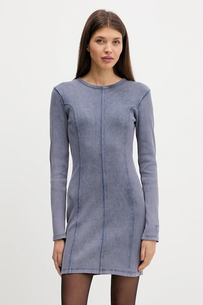 Obleka Hugo Blue Nopal_B Z elastanom vijolična 50552814