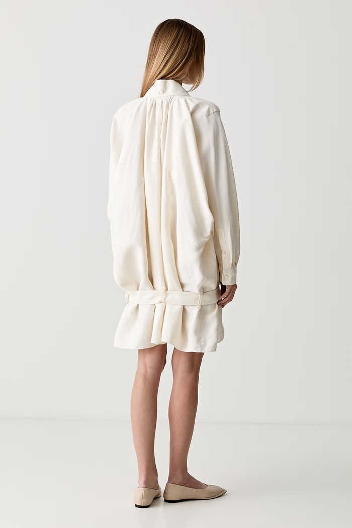 Odzież Kenzo sukienka letnia z jedwabiem FG52RO4199TR beżowy