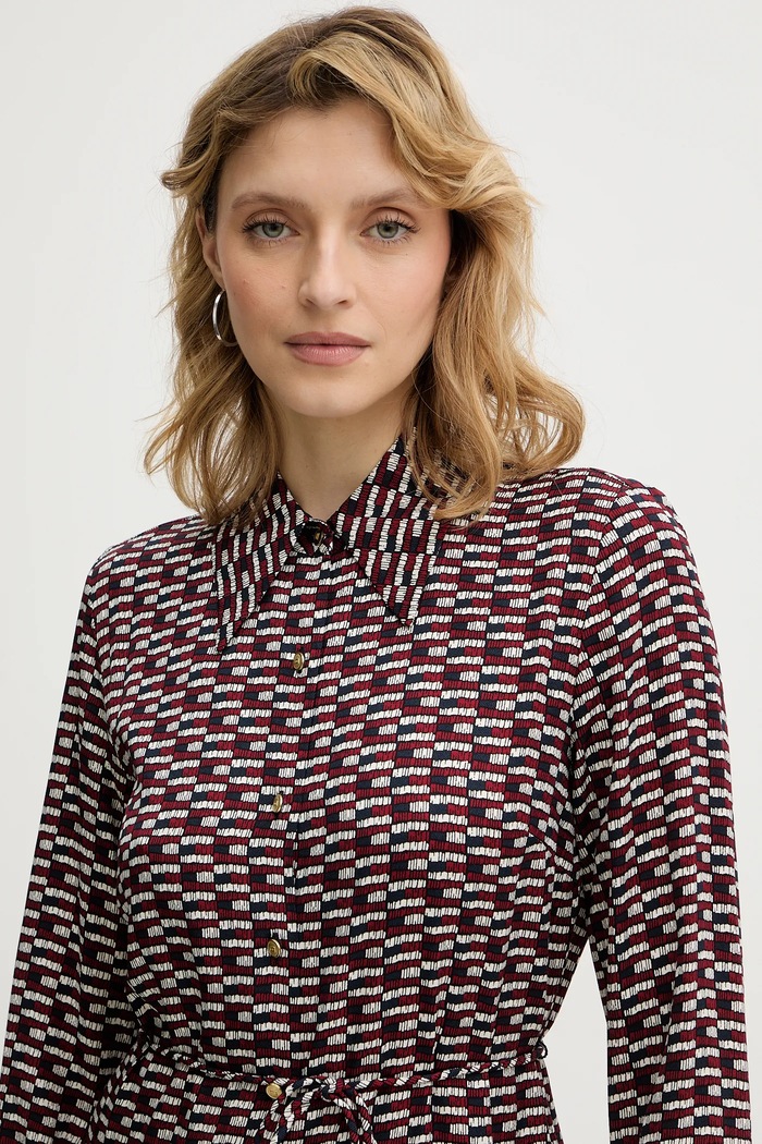 Šaty Tommy Hilfiger burgundské WW0WW48629
