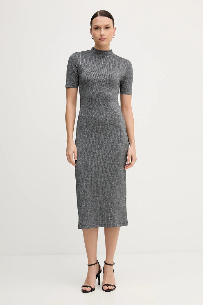 Šaty Tommy Hilfiger pletenina čierna WW0WW49390