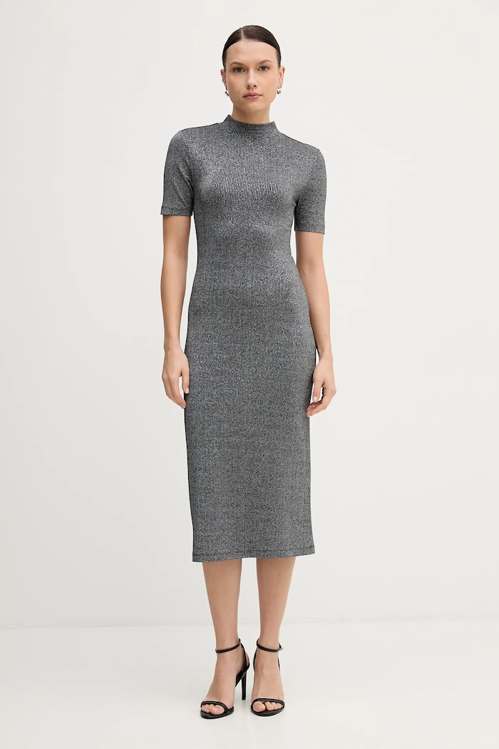 Šaty Tommy Hilfiger pletenina čierna WW0WW49390