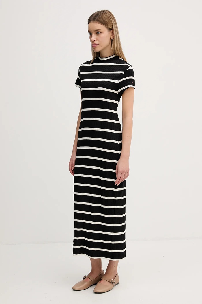 Φόρεμα Tommy Hilfiger WW0WW47860 μαύρο SS26