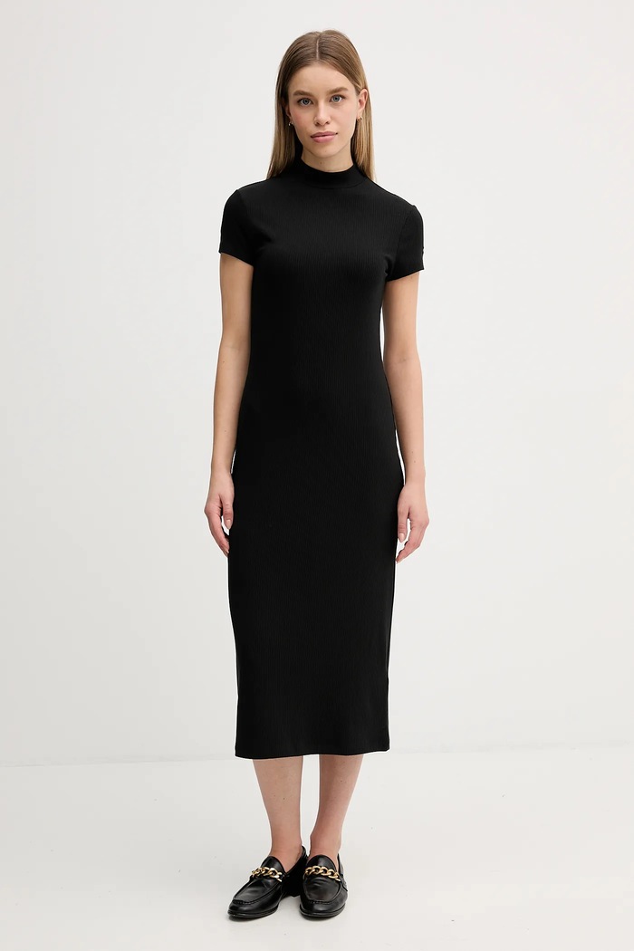 Šaty Tommy Hilfiger maxi černá WW0WW47860