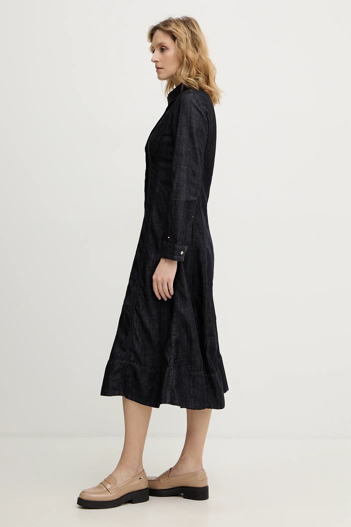 Дънкова рокля Tommy Hilfiger WW0WW48520 тъмносин SS26