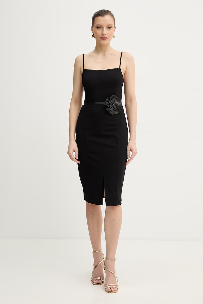 Guess sukienka BLAKE z elastanem czarny W6RK0G.KC9O0