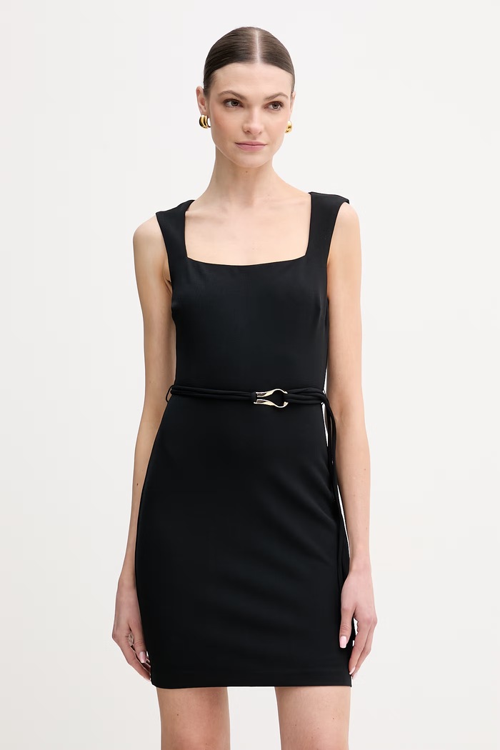 Guess sukienka CLEA z elastanem czarny W6RK0I.KC9O0