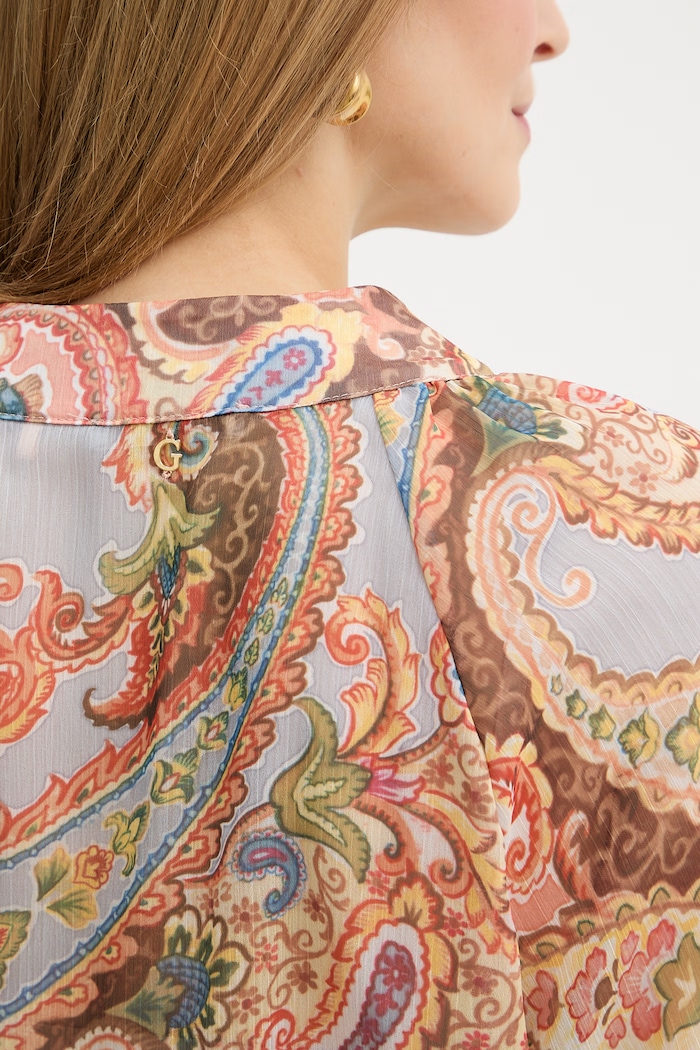 Φόρεμα Guess PAISLEY W6PK0Z.WP691 πορτοκαλί