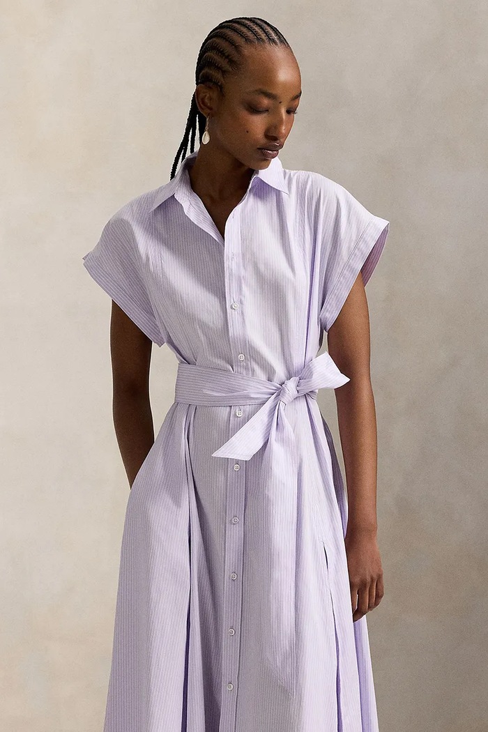 Odzież Polo Ralph Lauren sukienka bawełniana 211A96363 fioletowy