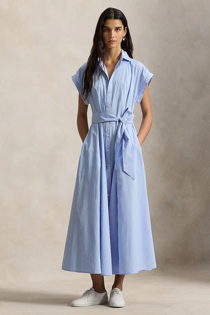 Bavlnené šaty Polo Ralph Lauren bavlna modrá 211A96363