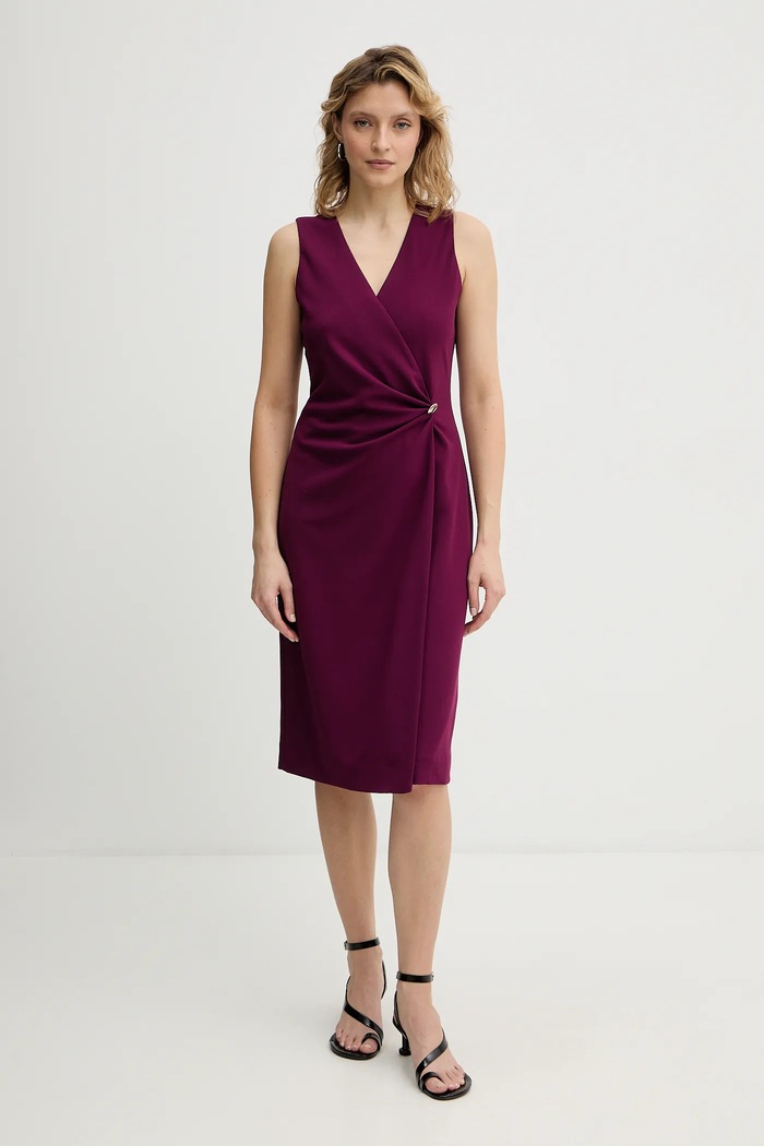 Šaty Calvin Klein mini burgundské LV044E047G
