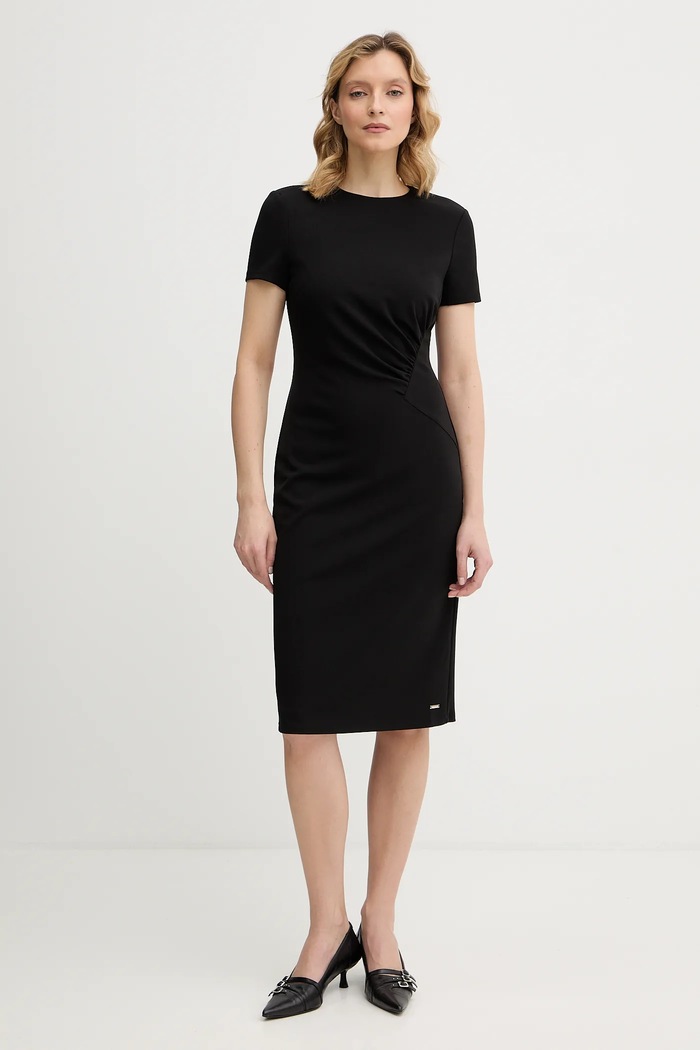 Φόρεμα Calvin Klein με ελαστάν μαύρο LV044E048G