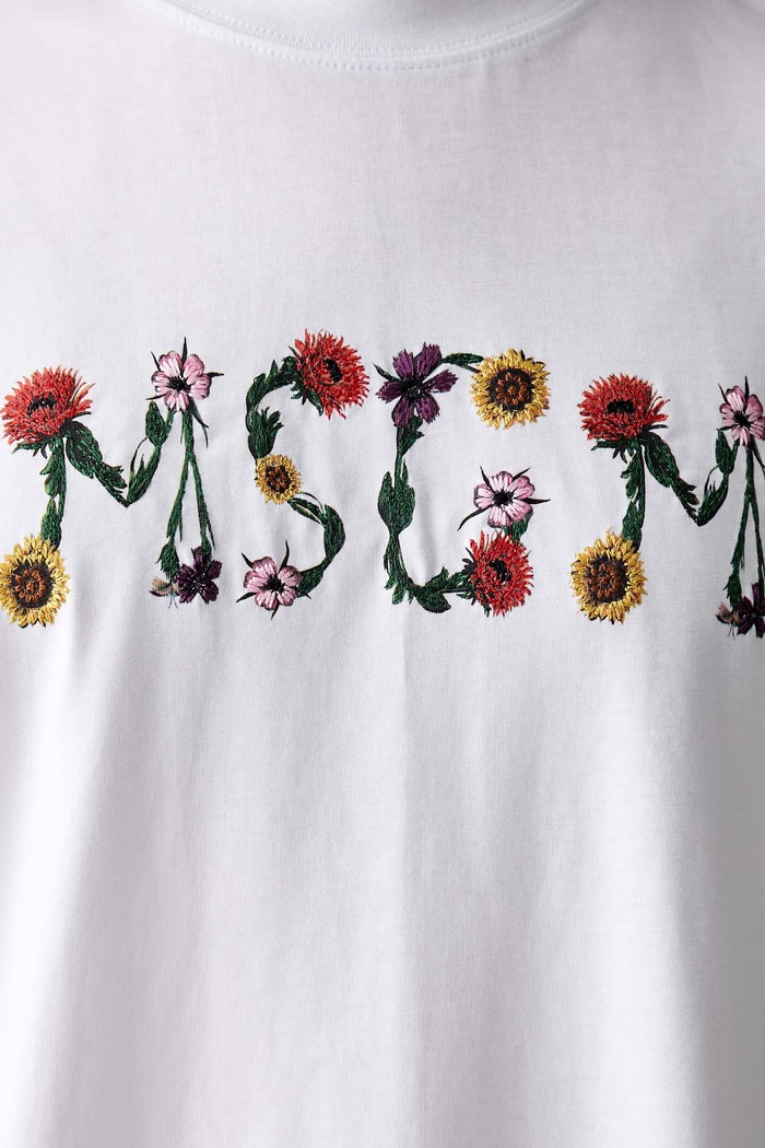 MSGM rochie din bumbac 4041MDA82N.267002 alb