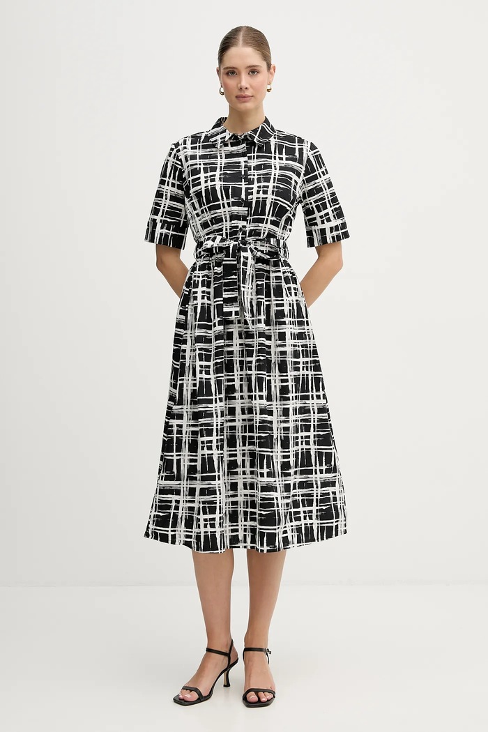 Pamučna haljina Dkny casual crna DD5A1120