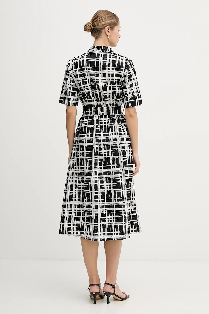 Pamučna haljina Dkny DD5A1120 crna SS26
