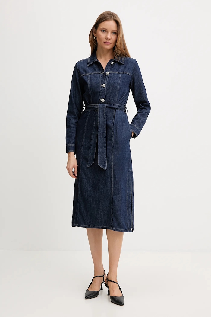 Φόρεμα τζιν Dkny DJ5D9142 σκούρο μπλε SS26
