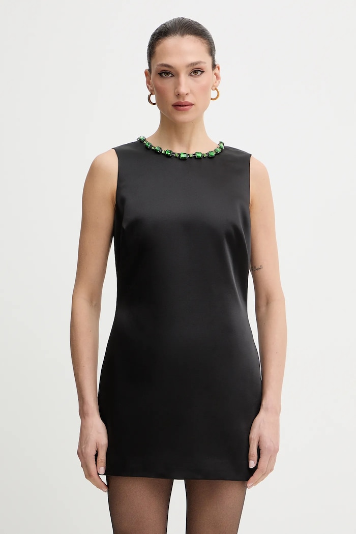 Haljina Bardot natpis crna 60171DB