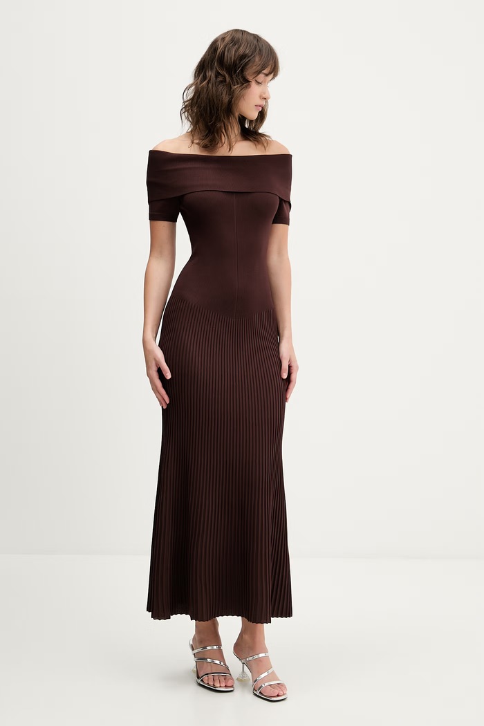 Šaty Bardot 60162DB hnedá SS26