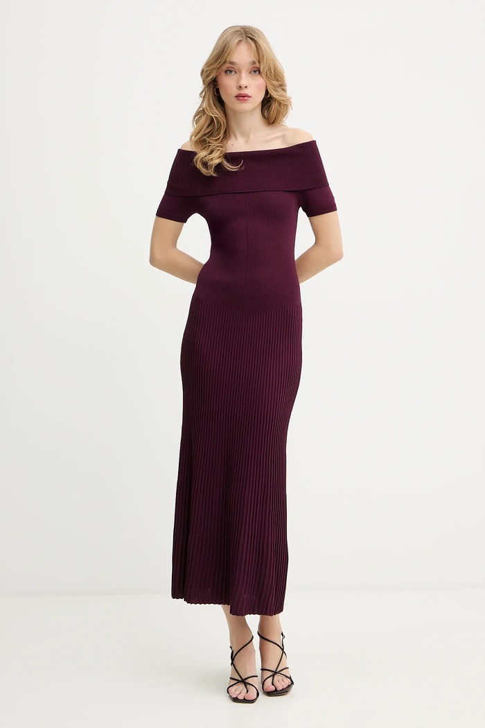 Haljina Bardot 60162DB bordo SS26
