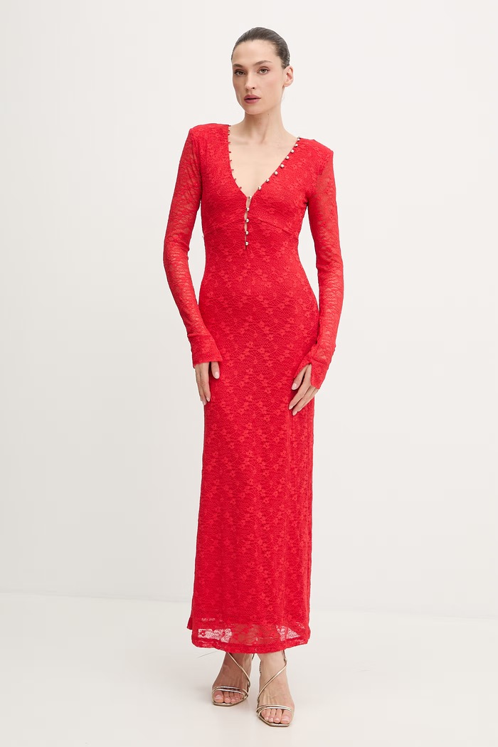 Obleka Bardot 60239DB rdeča SS26