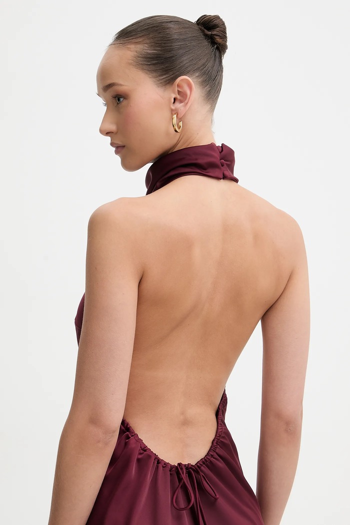 Šaty Bardot 60247DB burgundské