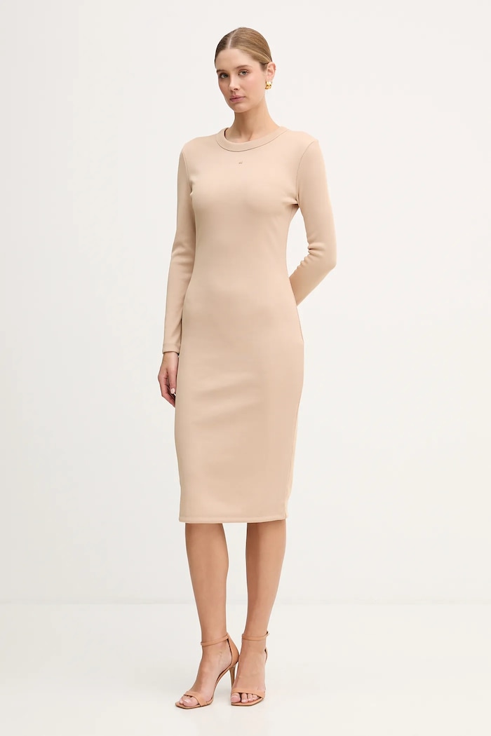 Šaty Armani Exchange XW001834.AF18852 béžová SS26