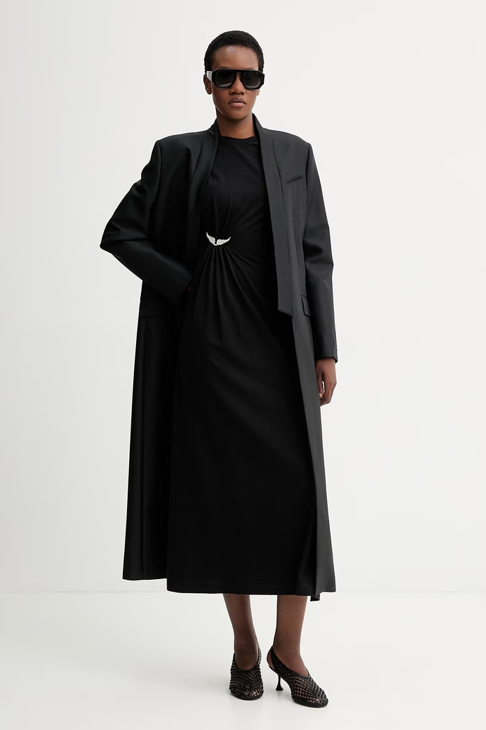 ZADIG&VOLTAIRE rochie din bumbac JWDR01133 negru SS26